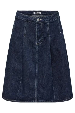Discount Only Onlnina Pleated Skirt Sik 4774504 Dark Blue Denim