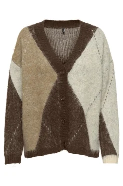 Outlet Only Onlnoeme Jq Ls Life Cardi V-Neck Knt 4895257 Chestnut Cocoa Créme/Biscotti Melange