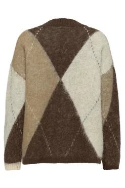 Outlet Only Onlnoeme Jq Ls Life Cardi V-Neck Knt 4895257 Chestnut Cocoa Créme/Biscotti Melange