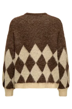 New Only Onlnoeme Life Ls Jq O-Neck Nca Knt 4894898 Chestnut Biscotti/Melange/Harlekin