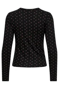 New Only Onlnora L/S Cardigan 4977937 Black Little Flower Wild Orchid
