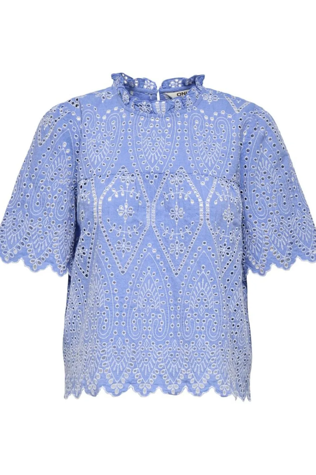 Discount Only Onlnyla Tulum Emb Ss Top 4764237 Blue Bonnet Bright White Emb.