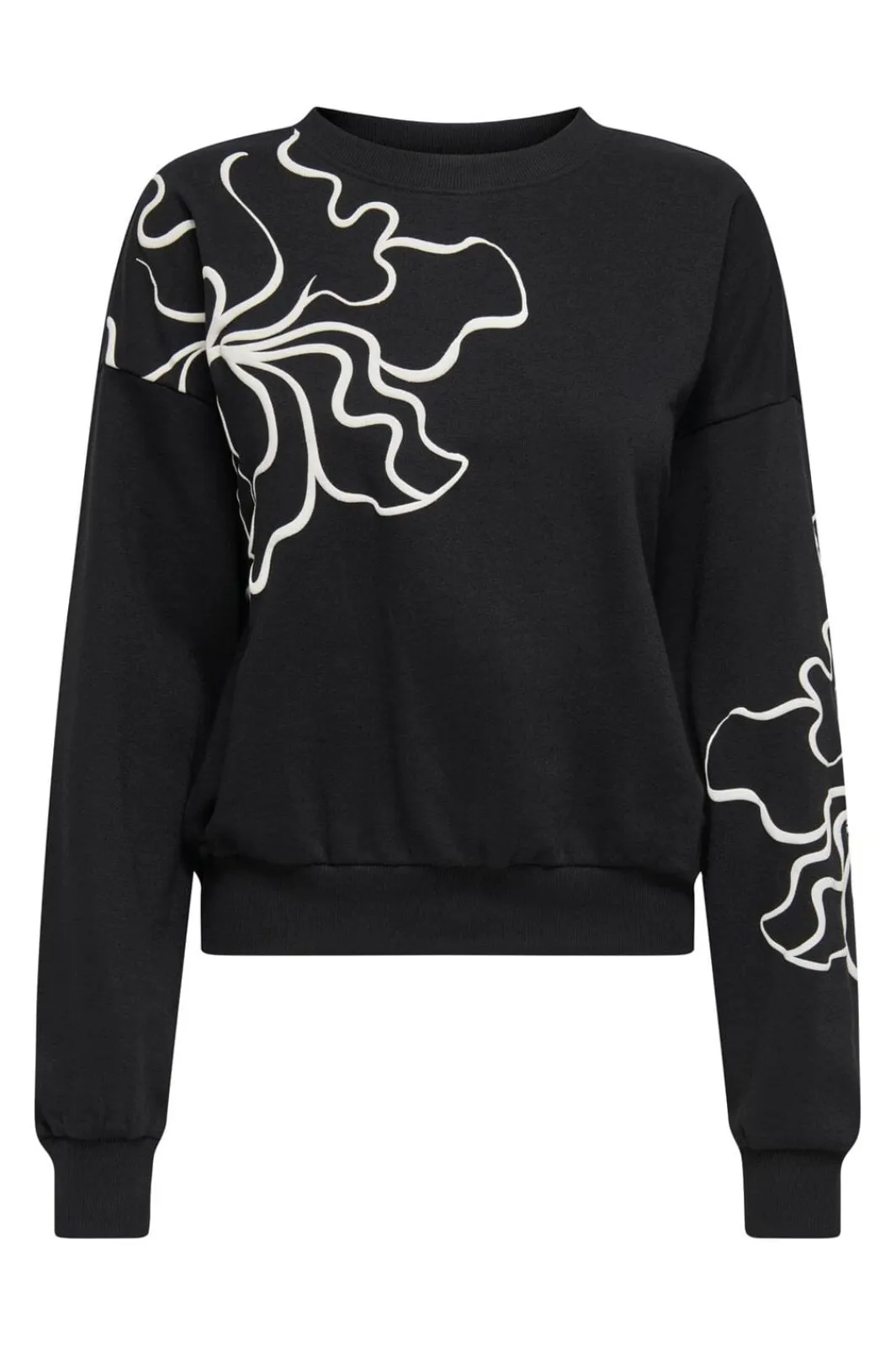Only Onlodessa L/S O-Neck Box Ub Swt 4806648 Black W. Blury Flower