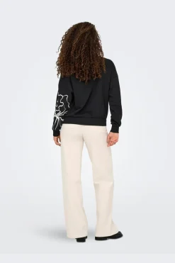 Only Onlodessa L/S O-Neck Box Ub Swt 4806648 Black W. Blury Flower