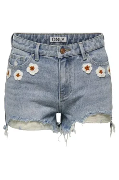 Discount Only Onlpacy Crochet Shorts 4769121 Light Blue Denim