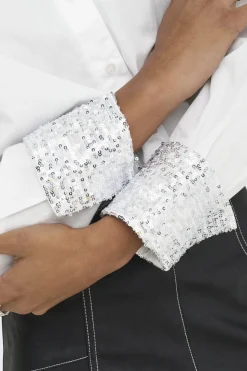 Hot Only Onlpanama Ls Sequines Mix Shirt 4841579 Bright White