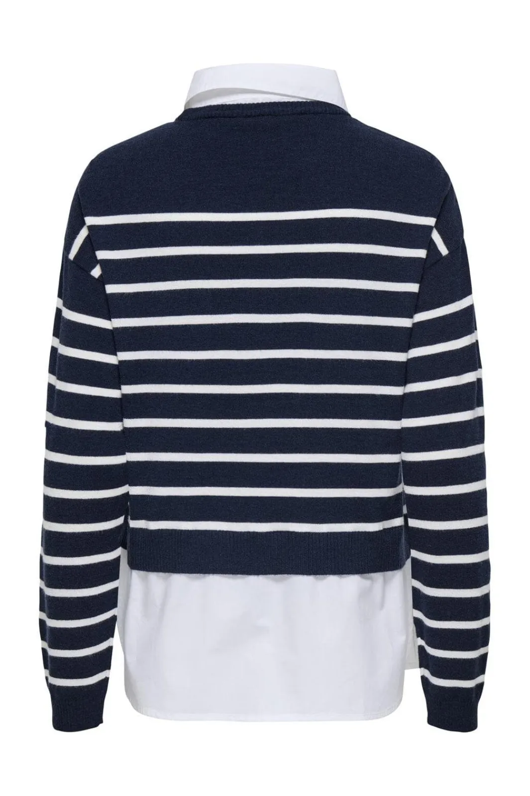 Online Only Onlpayson Ls Mix Pullover Knt 4894438 Night Sky Cloud Dancer/Cloud Dancer Woven