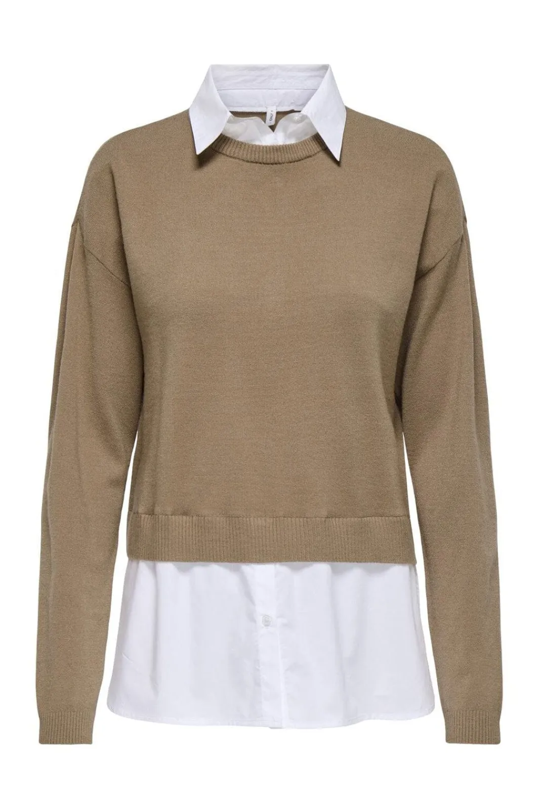 Online Only Onlpayson Ls Mix Pullover Knt 4894437 Cocoa Créme Cloud Dancer Woven