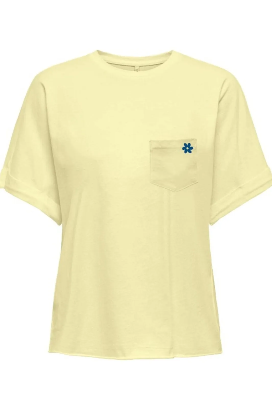 Outlet Only Onlpetrea Life S/S Summer Top 4863875 Yellow Iris Flower