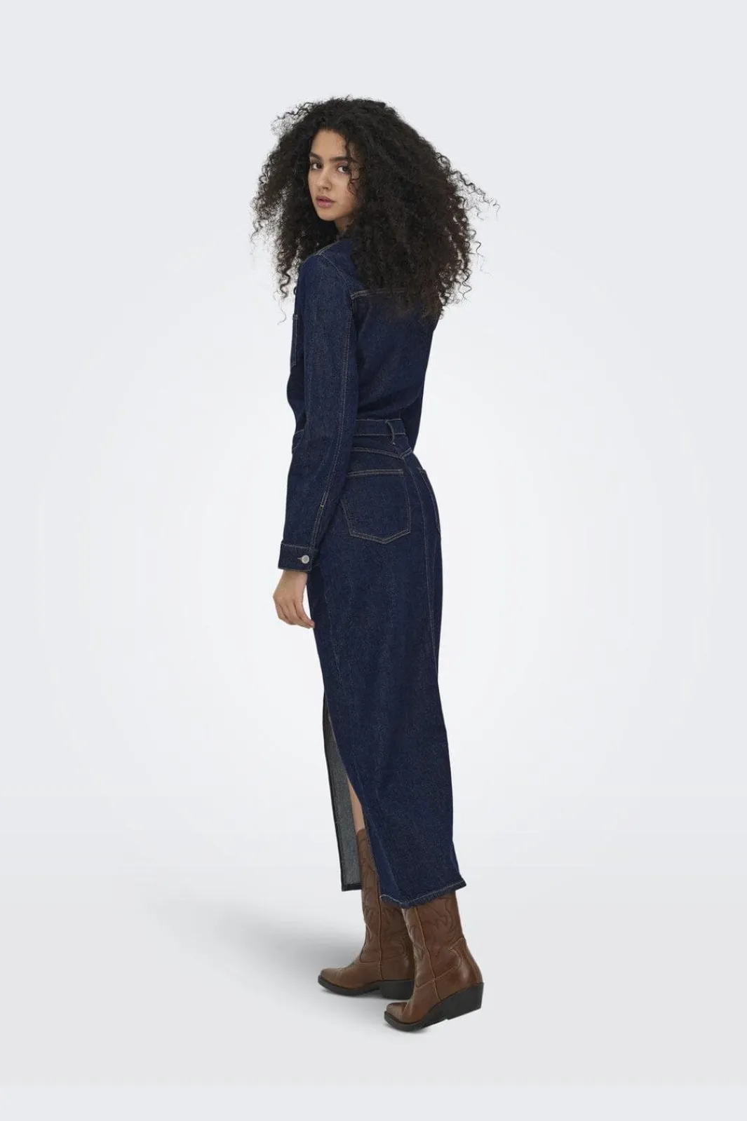 Clearance Only Onlphilly Ls Maxi Dress Azg 4944341 Dark Blue Denim Rinsewash