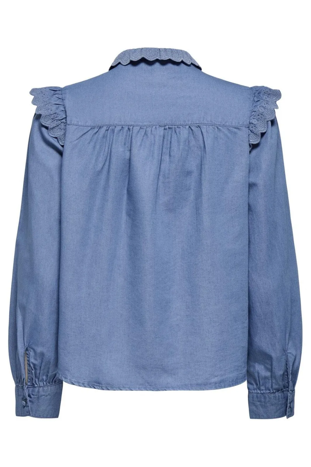Sale Only Onlpiper L/S Emb Frill Shirt Qyt 4902260 Medium Blue Denim