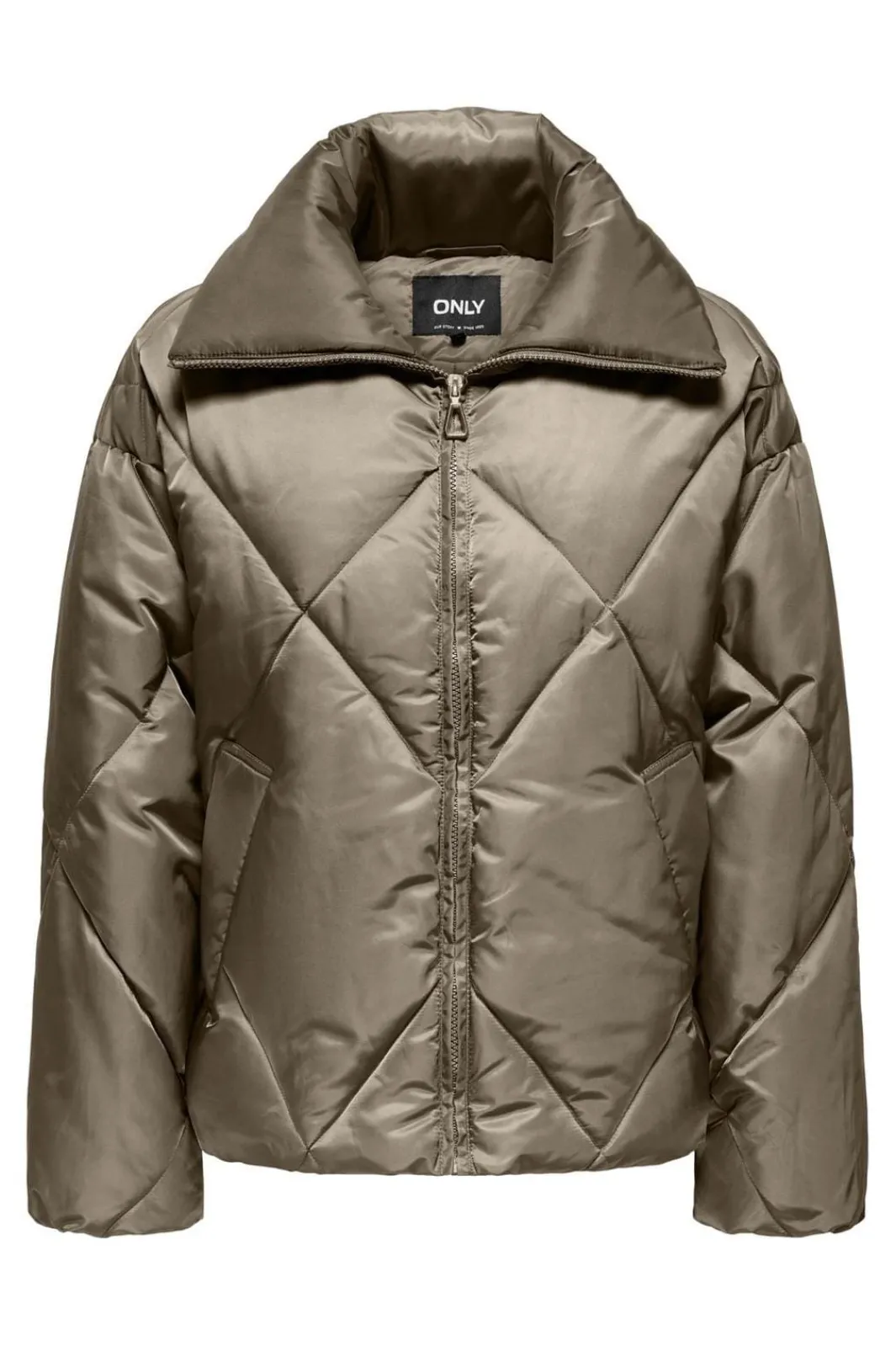 New Only Onlpippi Sateen Puffer Jkt Life Cc 4577762 Weathered Teak Dull Gold Trim