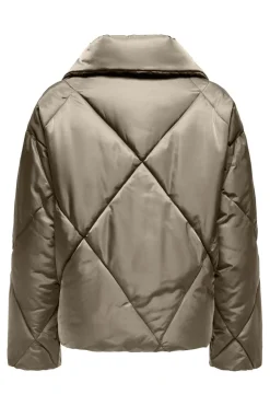 New Only Onlpippi Sateen Puffer Jkt Life Cc 4577762 Weathered Teak Dull Gold Trim