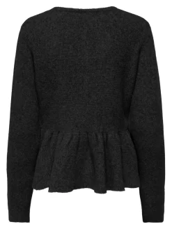Clearance Only Onlpiruet Ls Peplum Cardigan Knt 4994971 Black Dtm Button