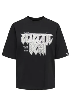 Discount Only Onlpuri Life S/S Top Box Pri 4955266 Black Electric + Label Puri Thunder