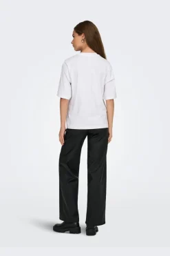New Only Onlpuri Life S/S Top Box Pri 4955265 Bright White Revolution + Label Puri Thunder