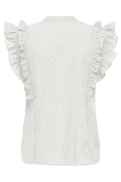 Outlet Only Onlraina S/L V-Neck Ruffle Top Ox 4925991 Cloud Dancer