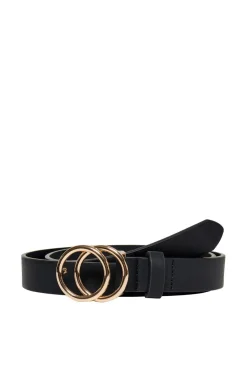 Clearance Only Onlrasmi Faux Leather Jeans Belt 3310097 Black Black/ Shiny Gold Buckle