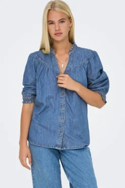 Outlet Only Onlraya 3/4 Shirt Akm 4850545 Medium Blue Denim