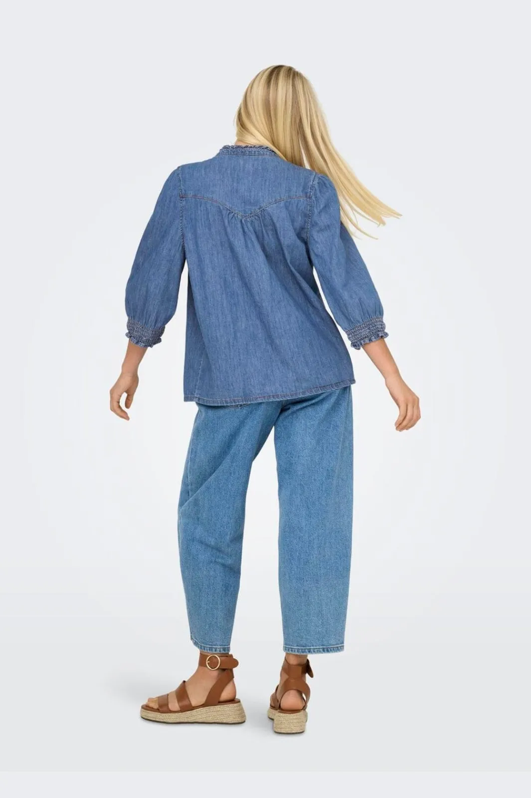 Outlet Only Onlraya 3/4 Shirt Akm 4850545 Medium Blue Denim