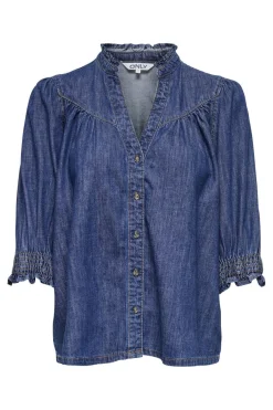 Sale Only Onlraya 3/4 Shirt Akm 4888019 Dark Blue Denim