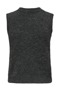 Hot Only Onlrenata Sl O-Neck Pearl Vest Knt 4805610 Dark Grey Melange White Pearls