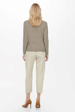 Only Onlrica Life L/S Pullover Knt 3793719 Beige W. Melange