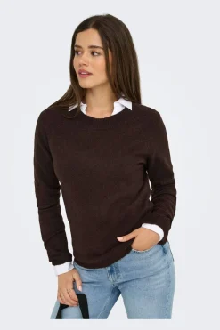 Clearance Only Onlrica L/S Pullover Knt 4824236 Chocolate Torte W. Melange