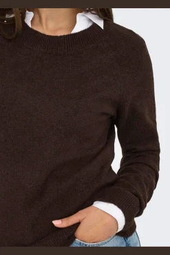 Clearance Only Onlrica L/S Pullover Knt 4824236 Chocolate Torte W. Melange