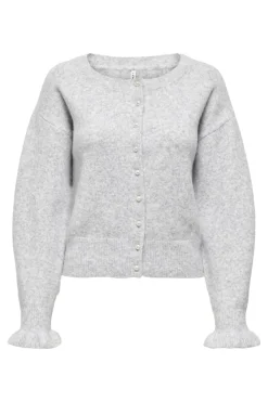 Clearance Only Onlrima Life Ls Button Cardigan Knt 4954763 Light Grey Melange Pearl Button