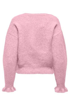 Only Onlrima Life Ls Button Cardigan Knt 5006693 Romance Rose Melange/Pearl Button