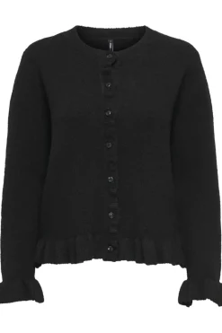 Outlet Only Onlrima Life Ls Frill Butto Cardi Knt 4903903 Black Dtm Button