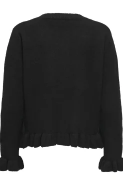 Outlet Only Onlrima Life Ls Frill Butto Cardi Knt 4903903 Black Dtm Button