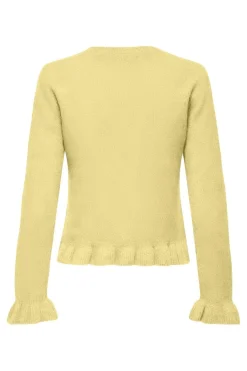 Best Only Onlrima Life Ls Frill Butto Cardi Knt 4953521 Lemon Meringue Dtm Button