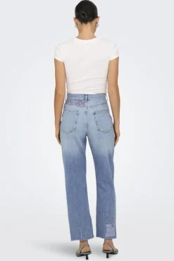 Outlet Only Onlrobyn Str Reg Lank Patch Slit 4806377 Medium Blue Denim