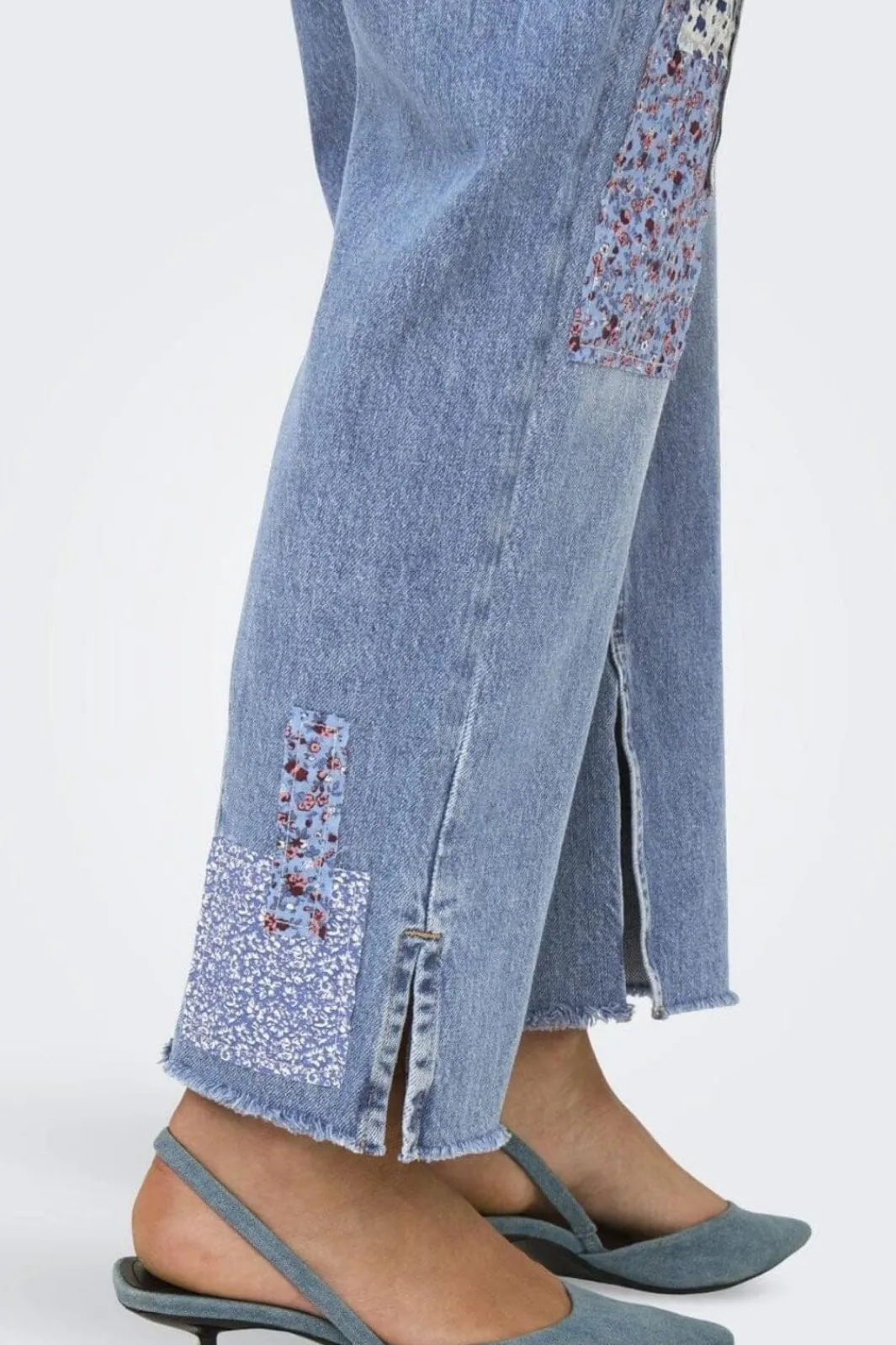 Outlet Only Onlrobyn Str Reg Lank Patch Slit 4806377 Medium Blue Denim