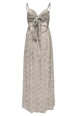 Online Only Onlsadia Life Strap Bow Maxi Dress 4743239 Pastel Parchment Snake W Crystal G- Silent S- Pavem