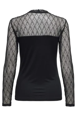 Discount Only Onlsalina L/S Lace Mix Top 4805075 Black
