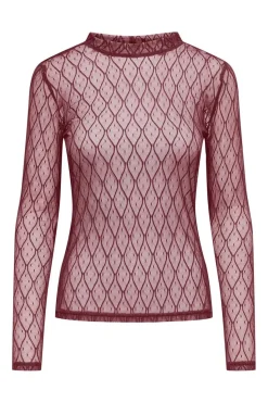 Clearance Only Onlsalina L/S Lace Top 4928592 Cabernet