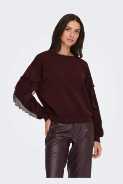 Outlet Only Onlscarlet L/S Flounce Swt 4910454 Decadent Chocolate