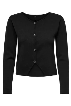 Outlet Only Onlscarlett Ls Button Cardigan Knt 4895343 Black Silver Button