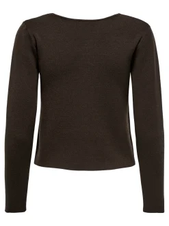 Online Only Onlscarlett Ls Button Cardigan Knt 4869112 Chocolate Torte Silver Button