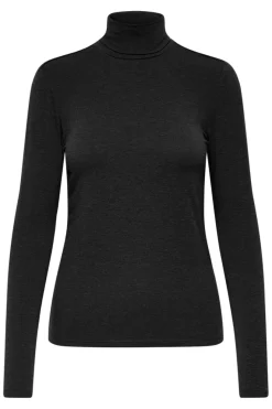 Online Only Onlsia L/S Roll Neck Top Box 4928791 Black Melange