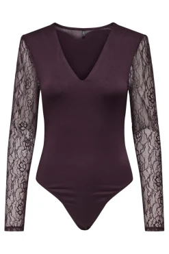 Hot Only Onlsia V-Neck L/S Lace Body Acc 4870313 Winetasting