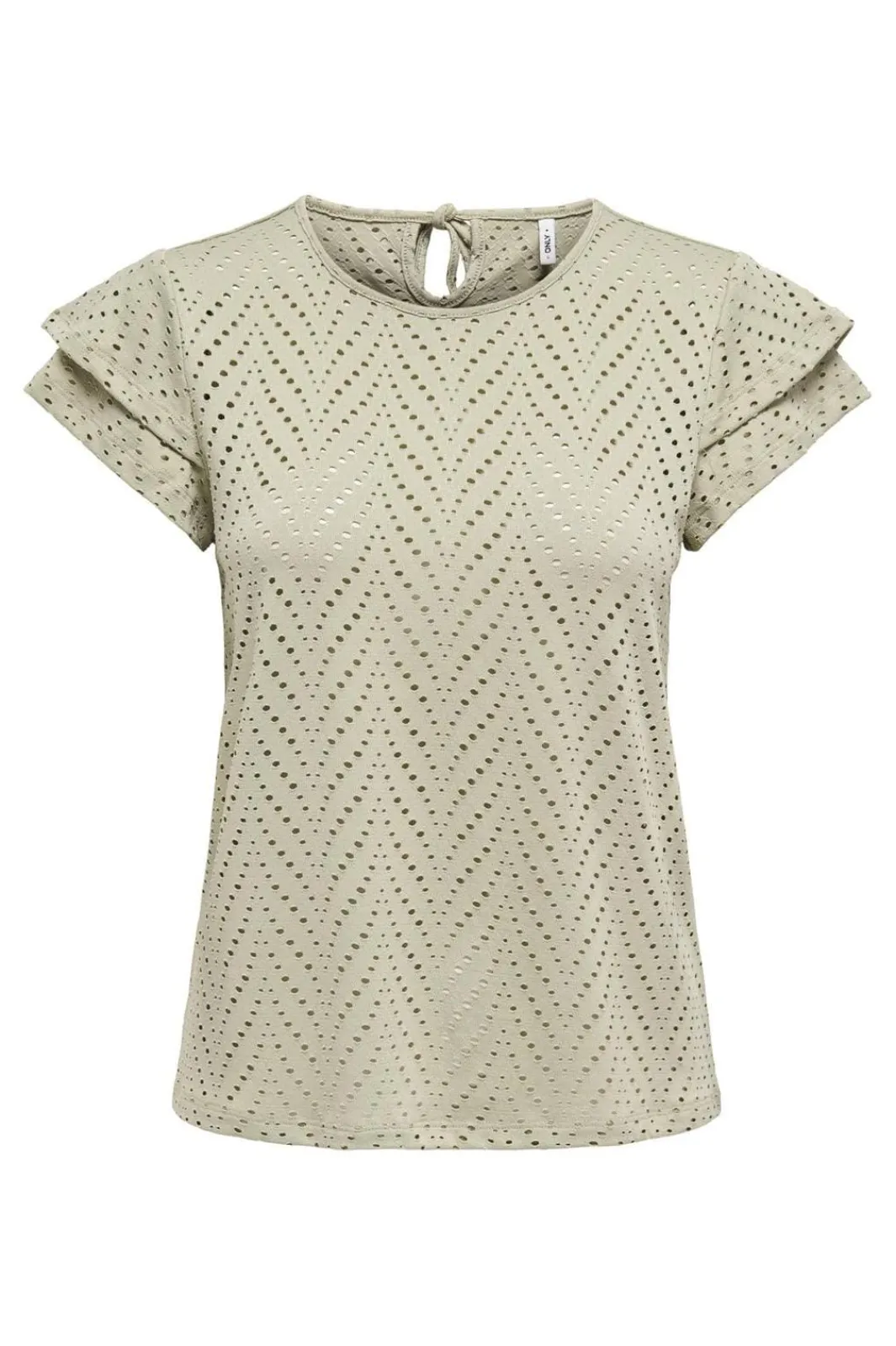 Only Onlsmilla S/S O-Neck Frill Top 4767017 Elm Boho