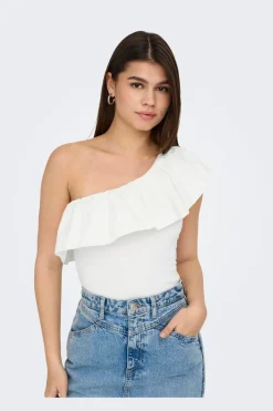 Only Onlsoffy One Shoulder Mix Top Box 4738733 Cloud Dancer