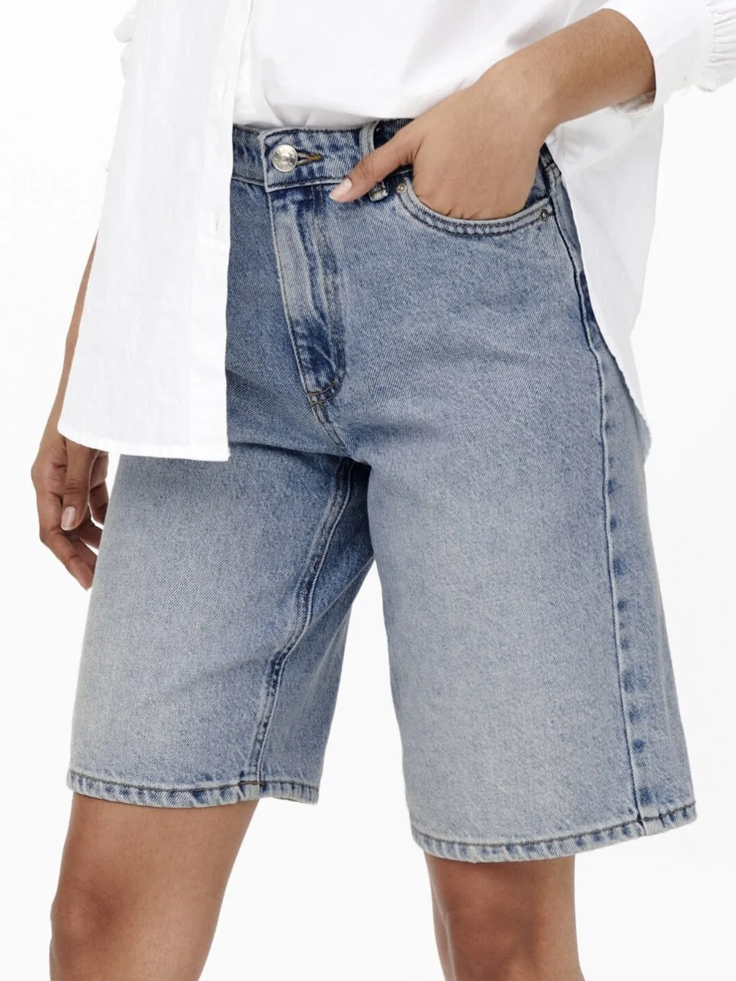 New Only Onlsonny hw wide dnm shorts Light Blue Denim