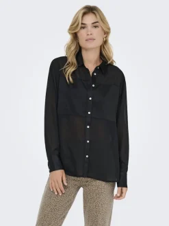 New Only Onlstar Life L/S Breeana Mix Shirt Solid 4883781 Black