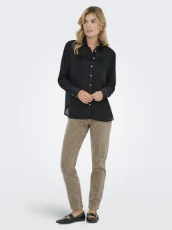 New Only Onlstar Life L/S Breeana Mix Shirt Solid 4883781 Black