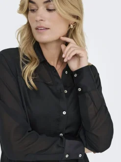 New Only Onlstar Life L/S Breeana Mix Shirt Solid 4883781 Black